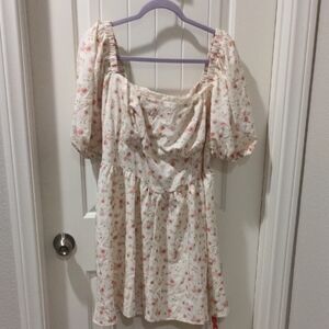 NWT Cider Pink Floral Milkmaid Mini Dress